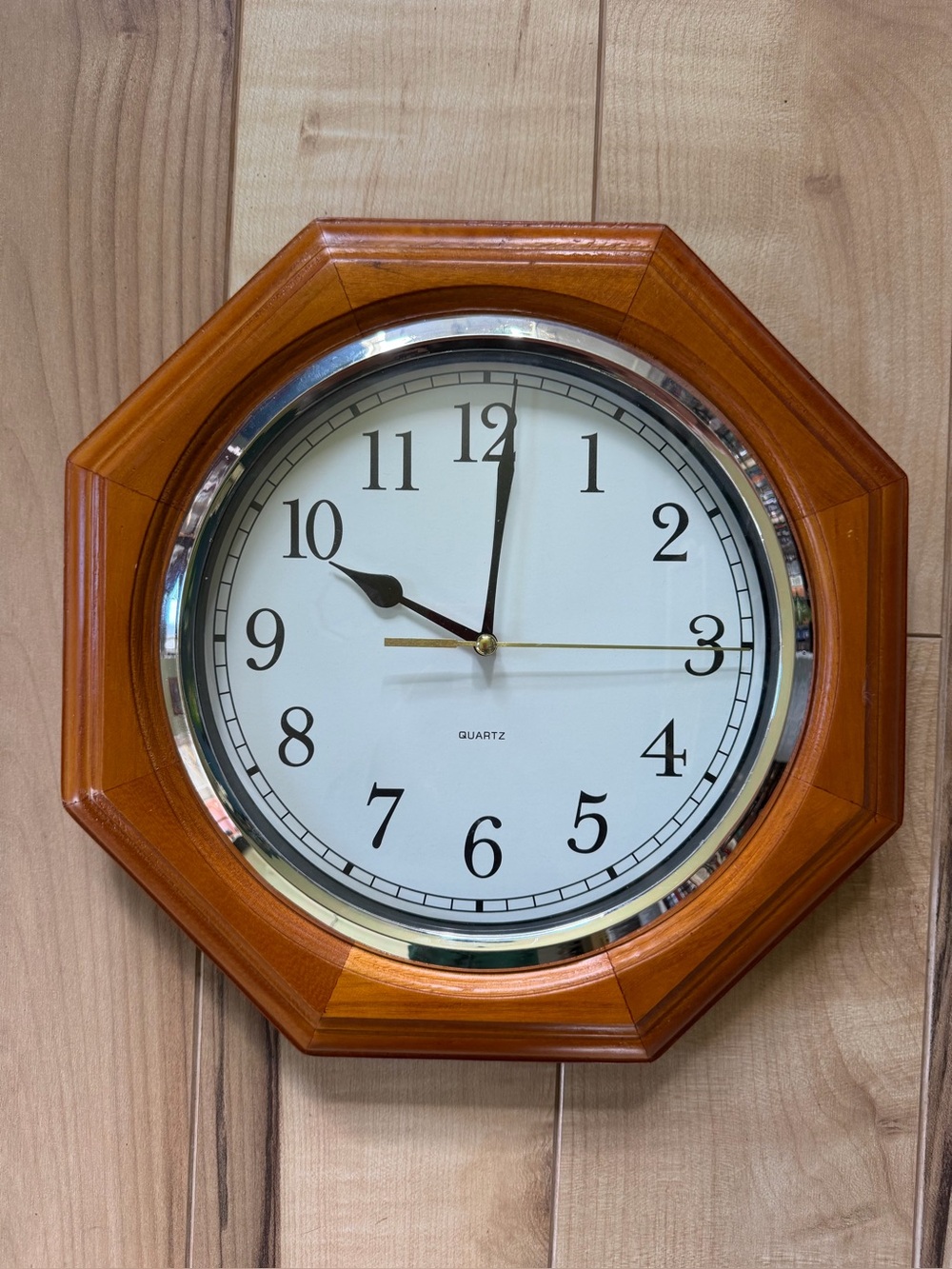 Vintage Octagon Quartz clock wood